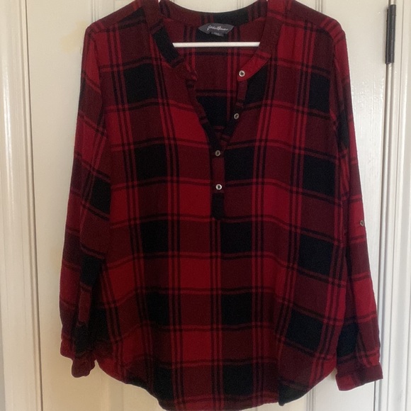 Eddie Bauer Buffalo Plaid Women’s Blouse-WITH POCKETS - Picture 4 of 7